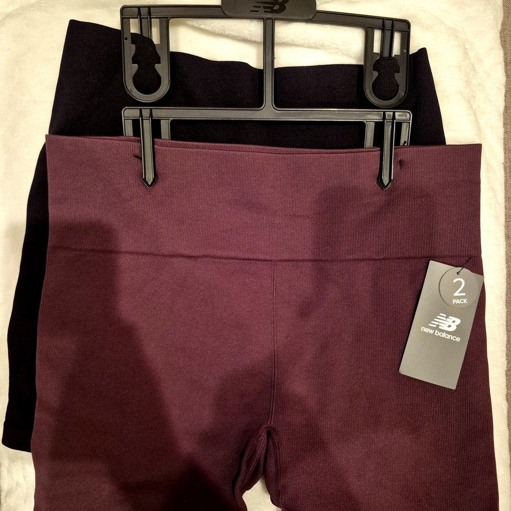New Balance 2-Pack Biker Shorts in Burgundy & Black - XL